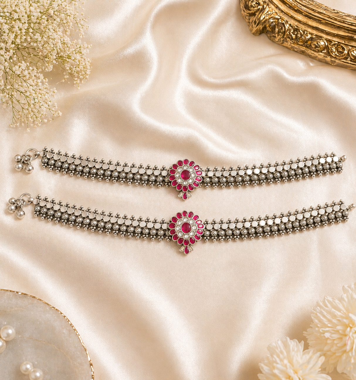 Padmavalli Royal Floral Anklet