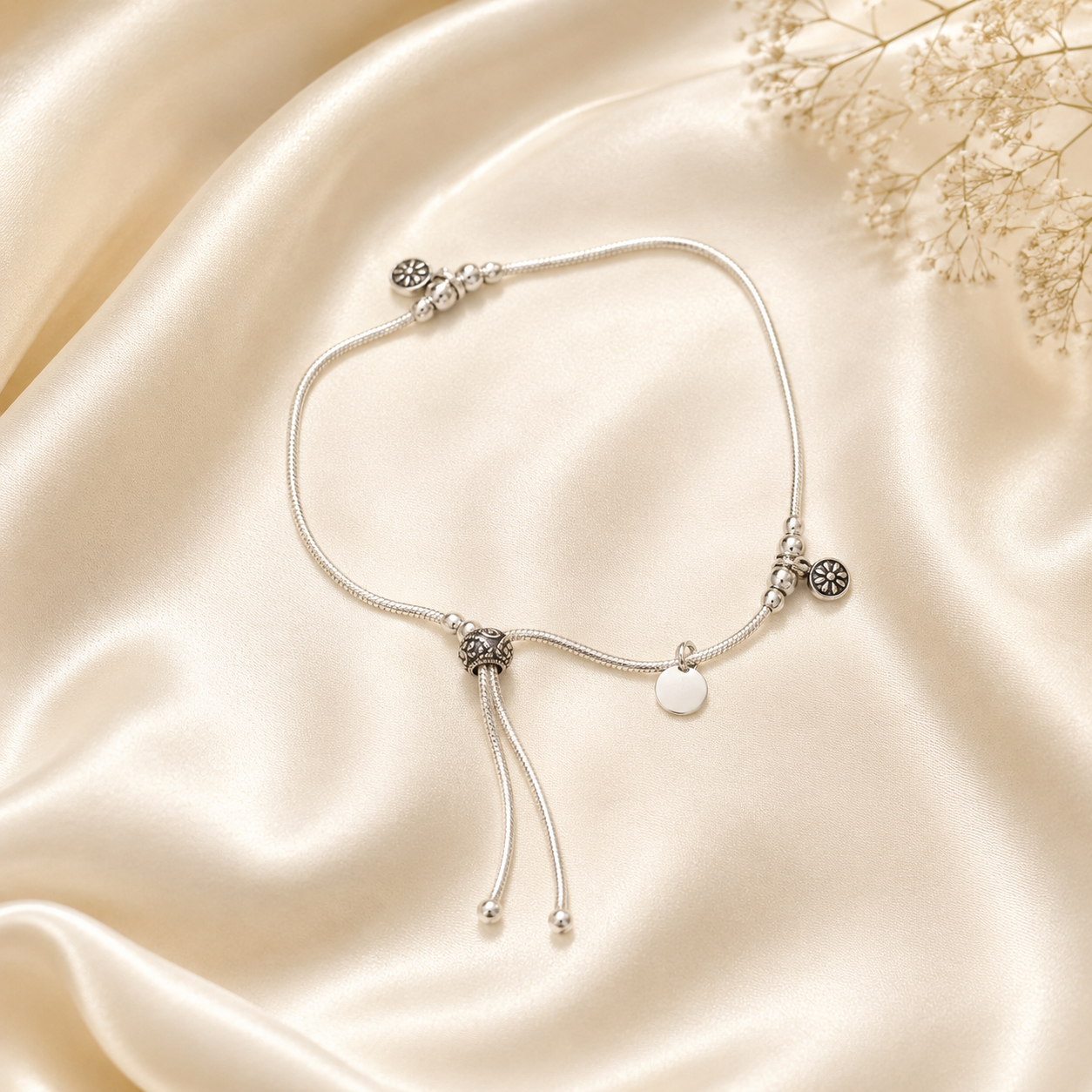 Varnika Charm Silver Anklet