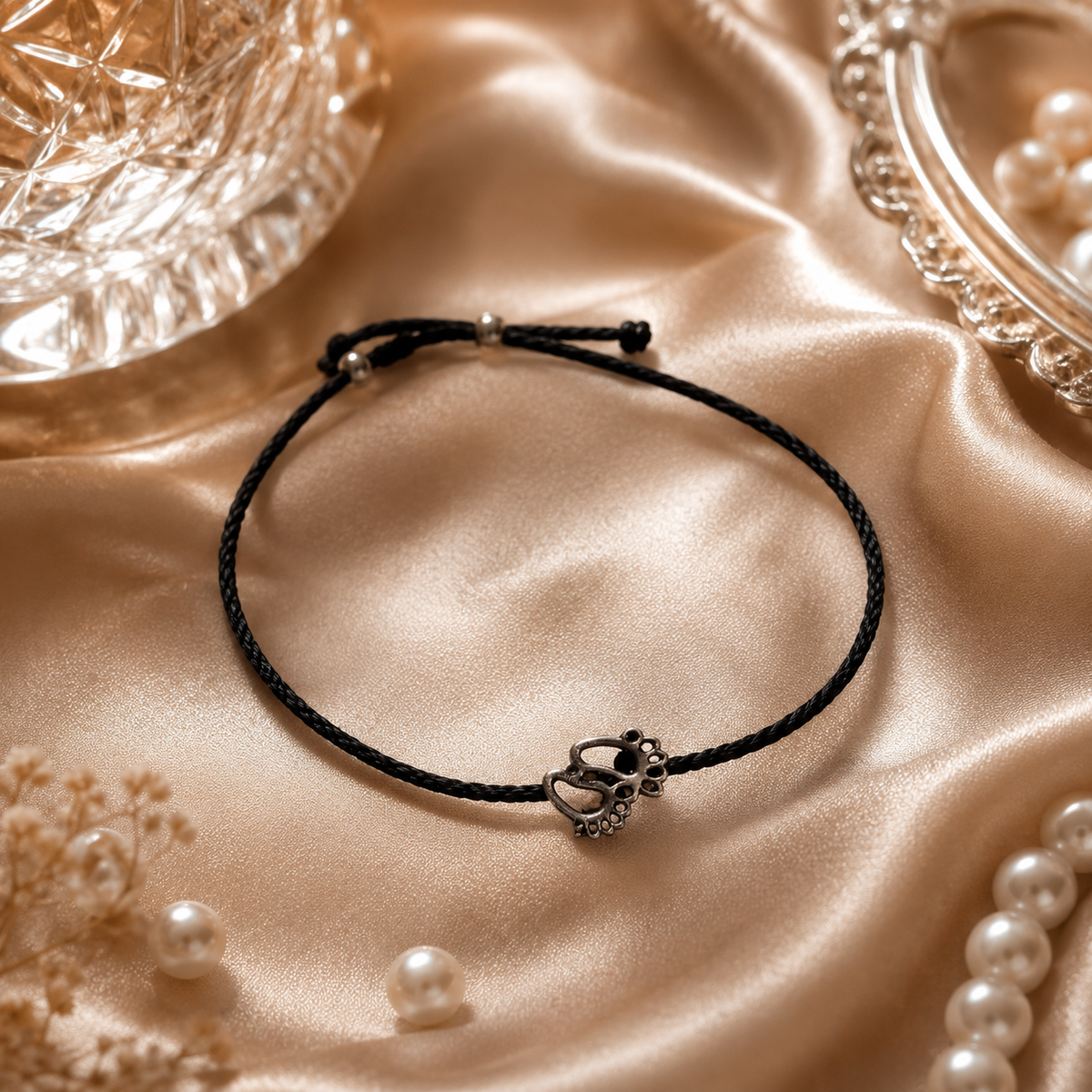 Twin Hearts Thread Anklet