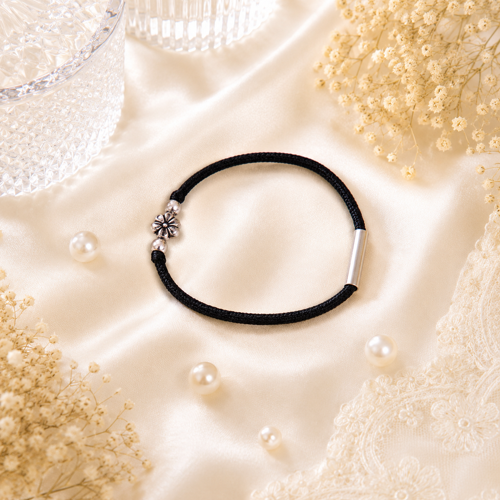 Blossom Noir Thread Anklet