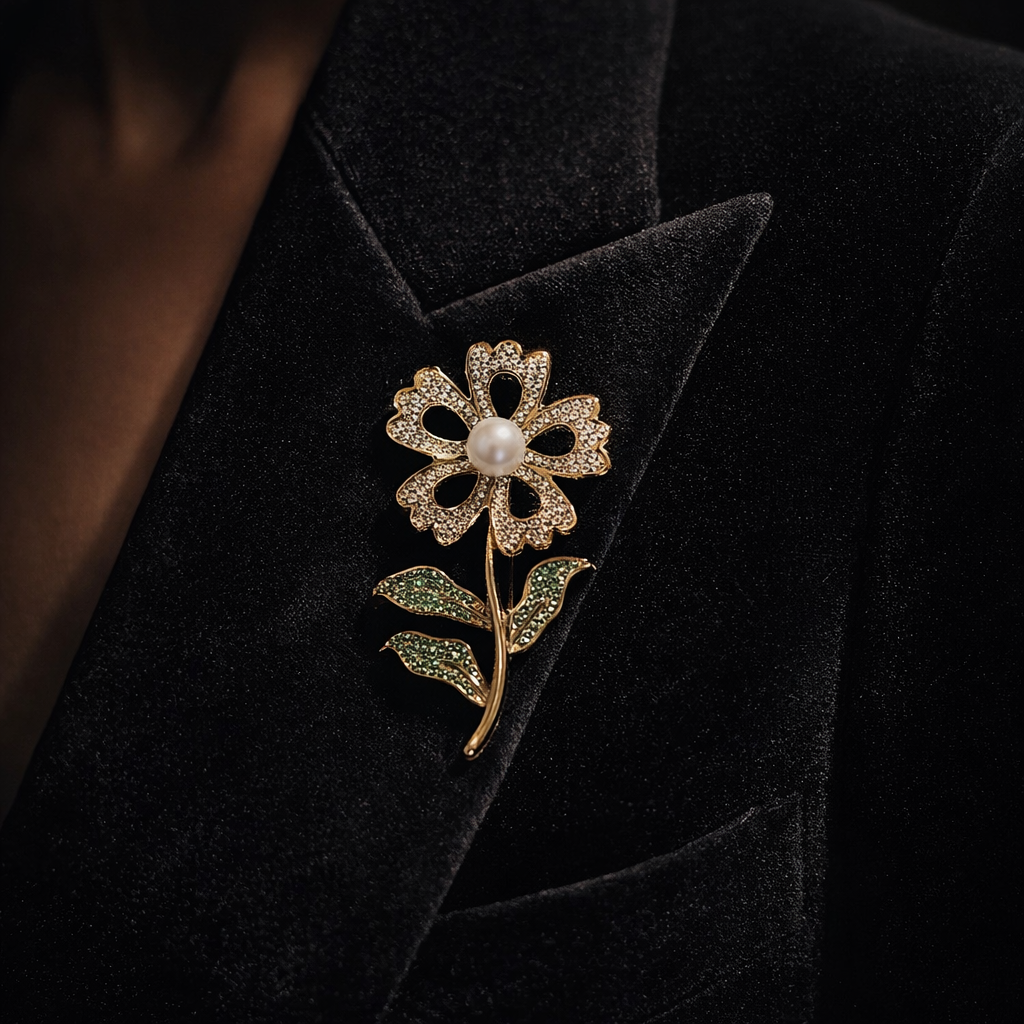 Flower Pearl Brooch