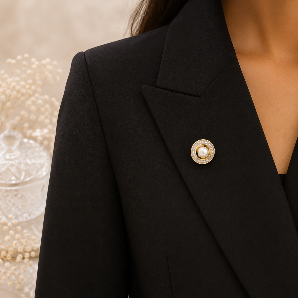Pearl Halo Brooch