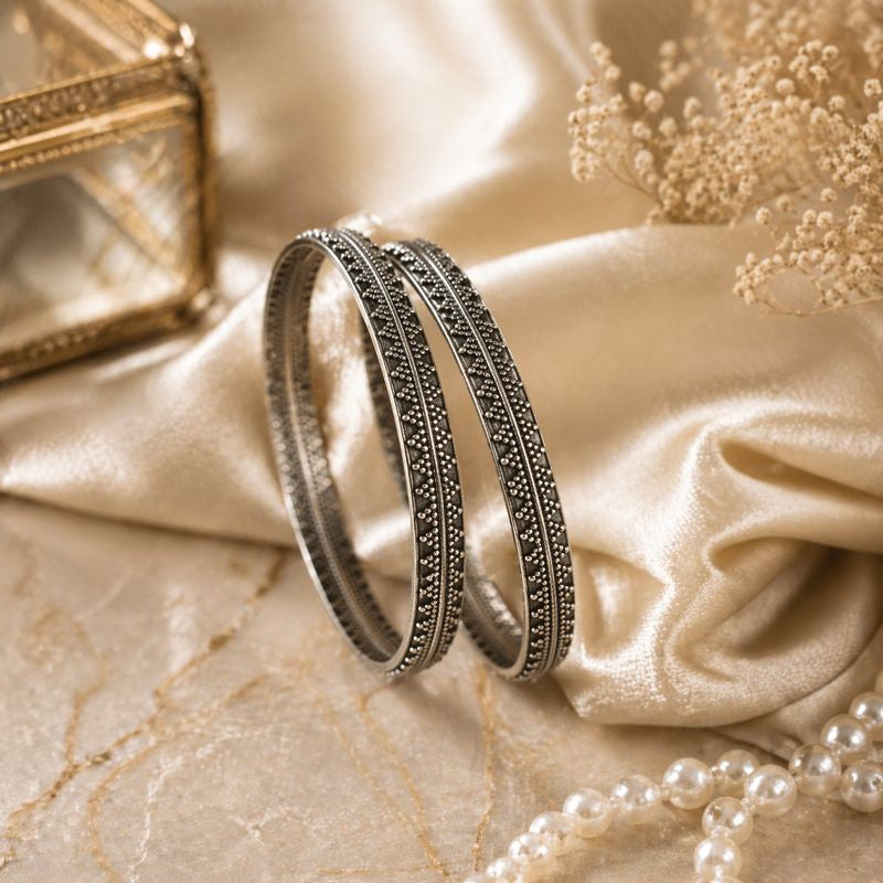 Varnika Silver Gajra Bangles