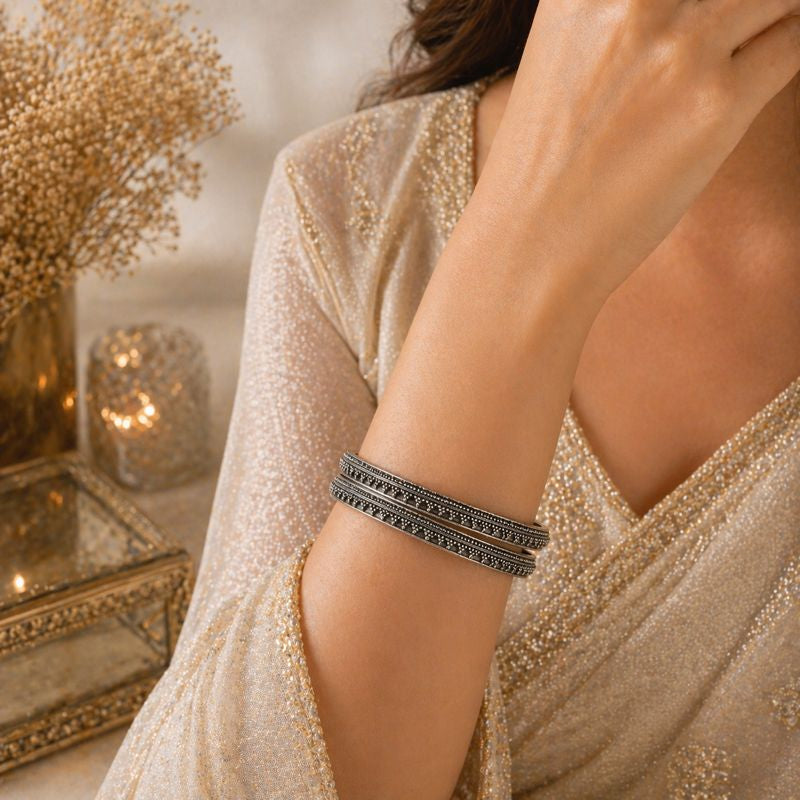 Varnika Silver Gajra Bangles