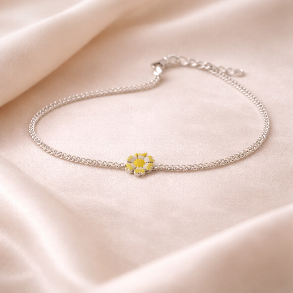 Sunny Bloom Silver Baby Bracelet