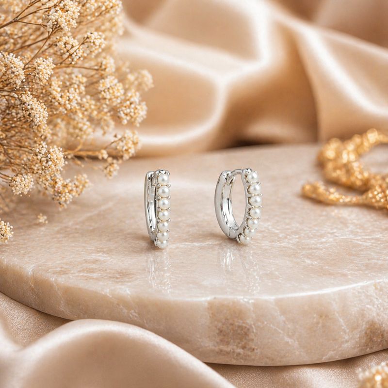 Pearl Line Baby Hoops