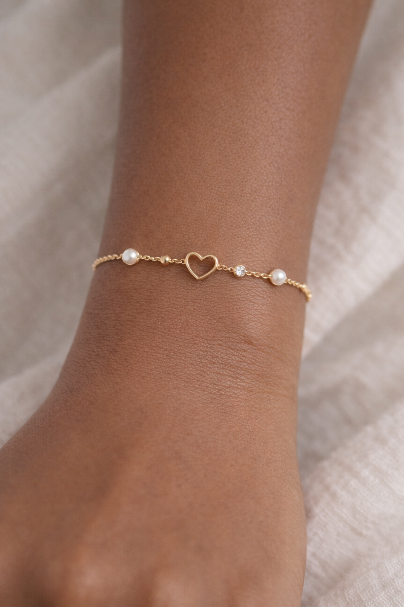 Liora Heart Pearl Bracelet