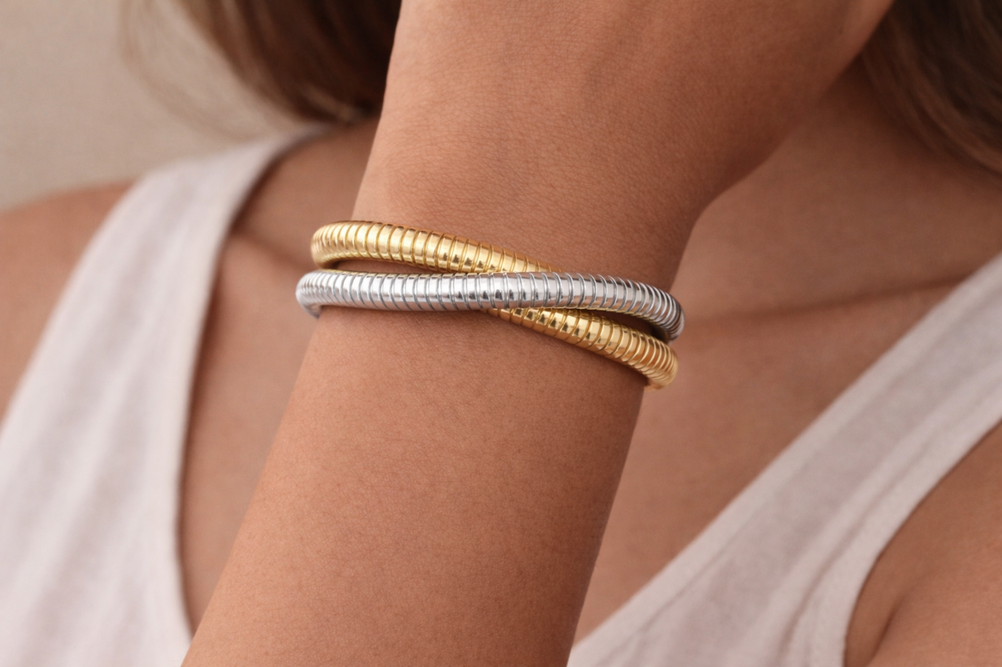 Dual Harmony Coil Bracelet