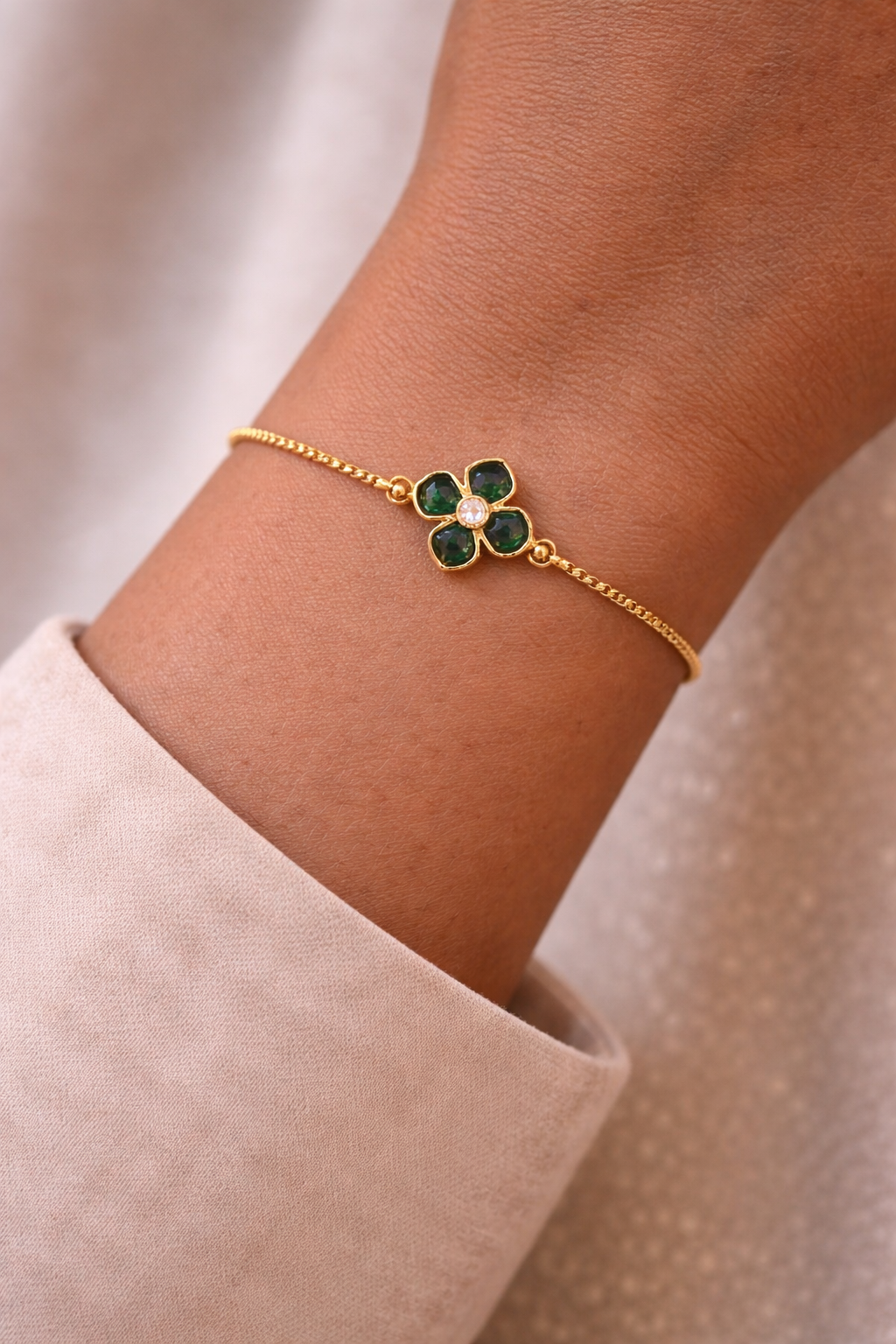 Aranya Green Bloom Bracelet