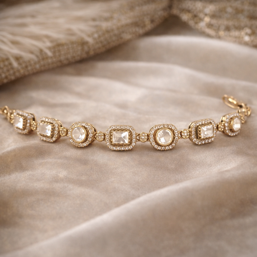 Halo Moissanite Bracelet