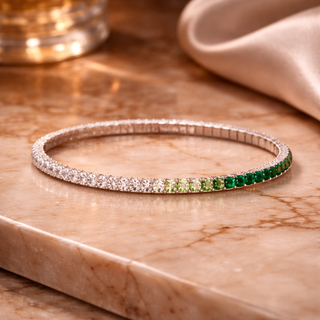 Emerald Ombré Flex Tennis Bracelet