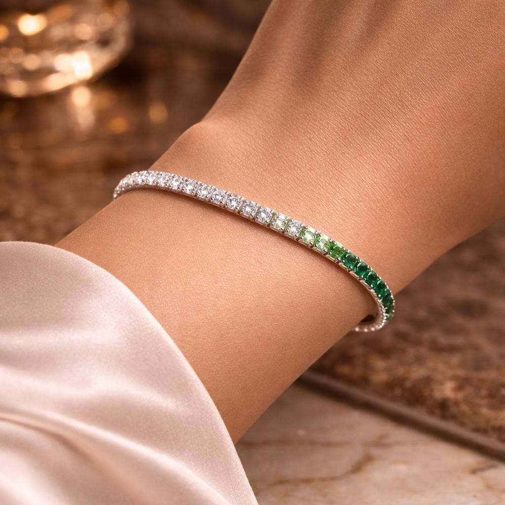 Emerald Ombré Flex Tennis Bracelet