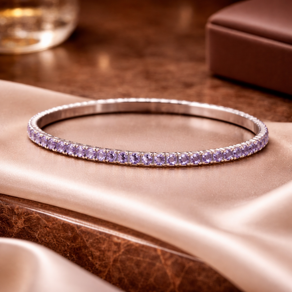 Amethyst Glow Flex Tennis Bracelet