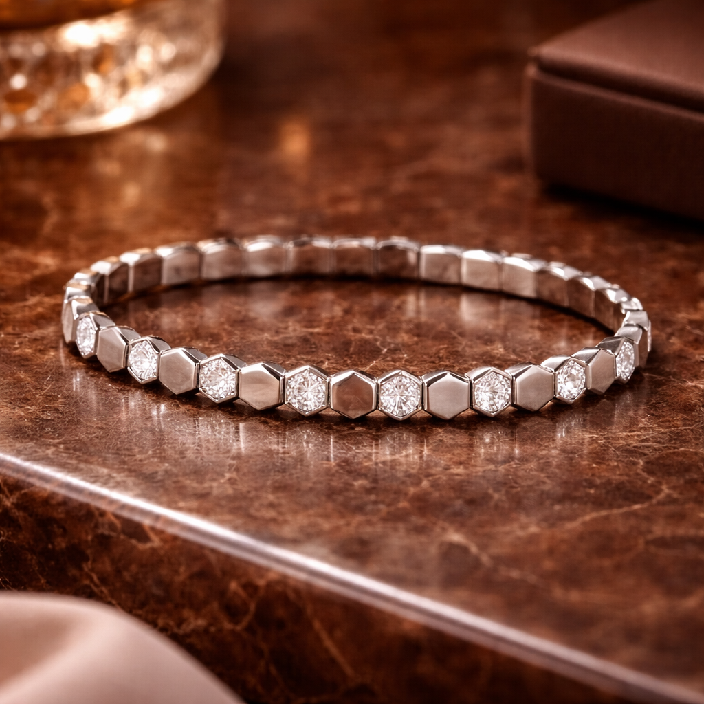 Dual Tone Hexa Luxe Flex Bracelet