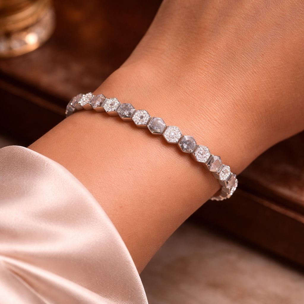 Dual Tone Hexa Luxe Flex Bracelet