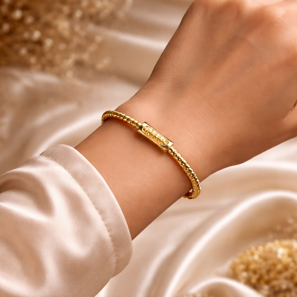 Textured Gold Link Kada
