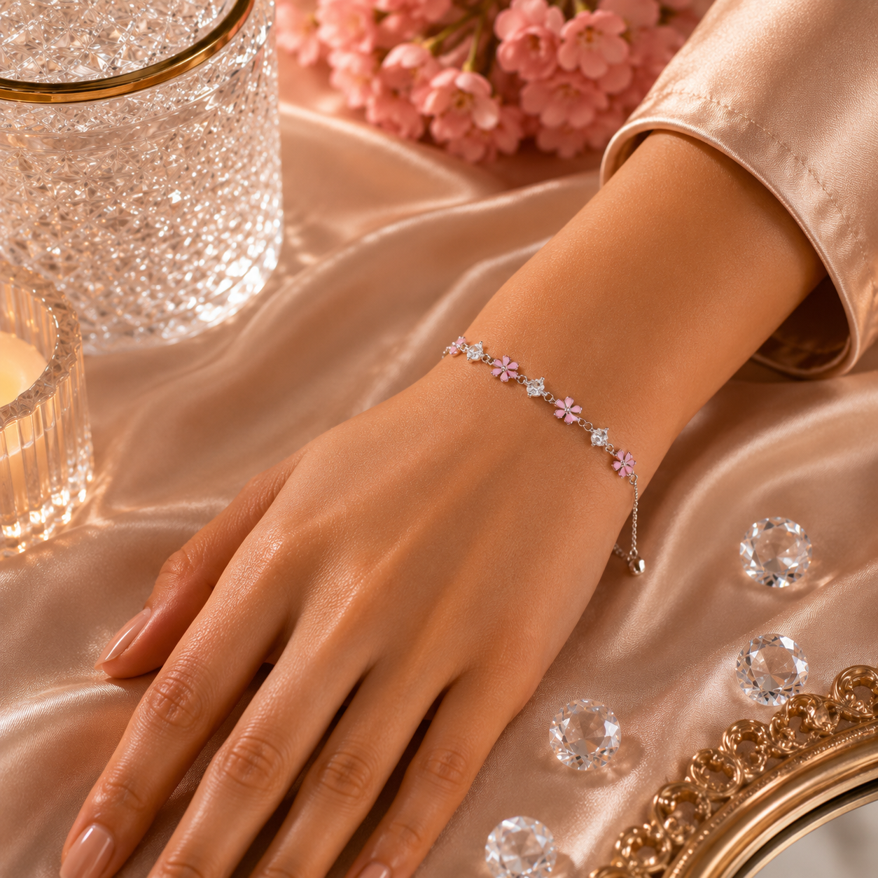 Velisse Pink Blossom Bracelet