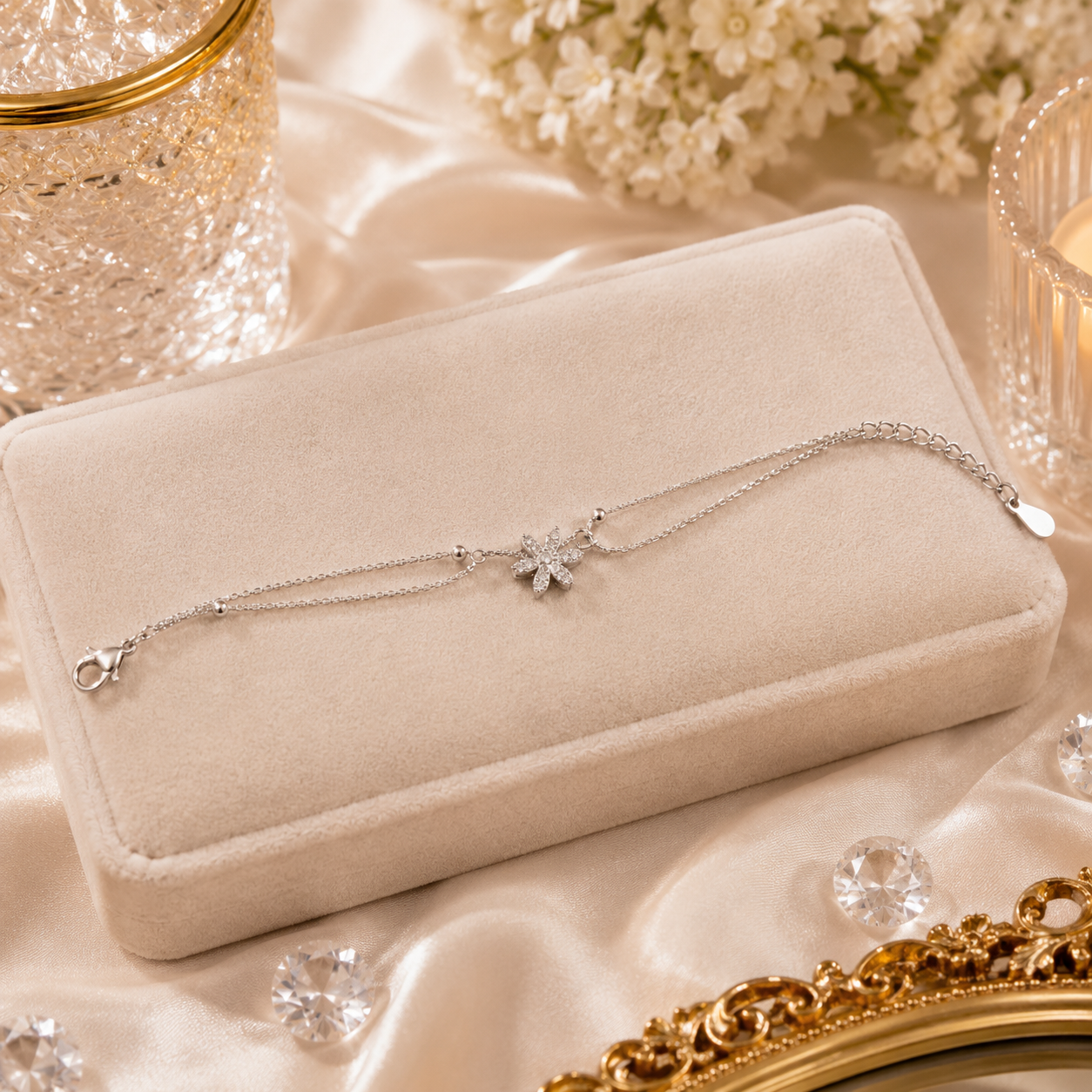 Astera Silver Bloom Bracelet