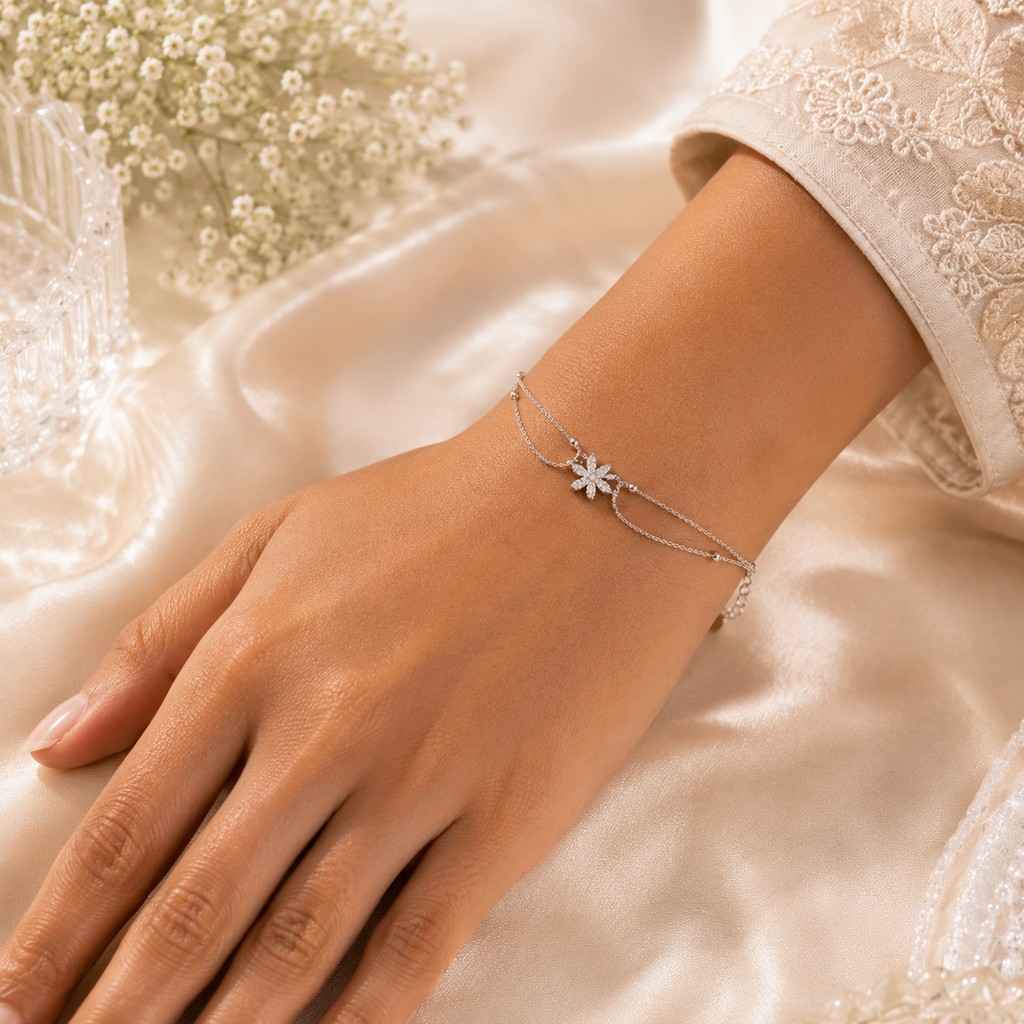 Astera Silver Bloom Bracelet