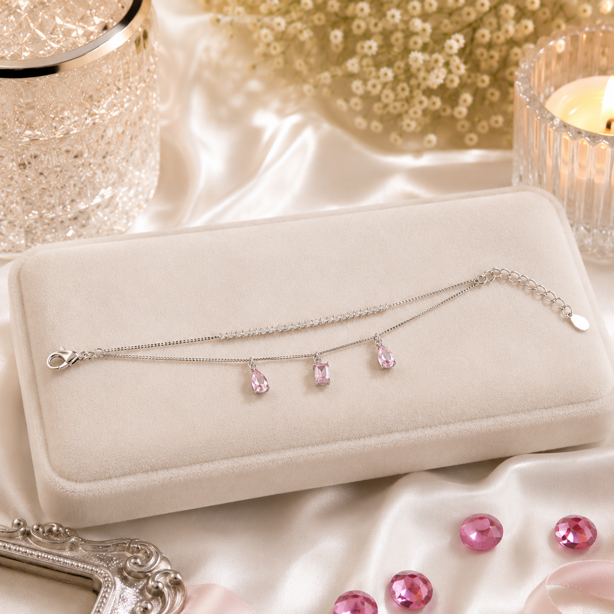 Rosé Whisper Silver Bracelet