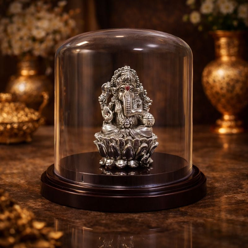 Divine Ganesha – Pure 999 Silver Dome