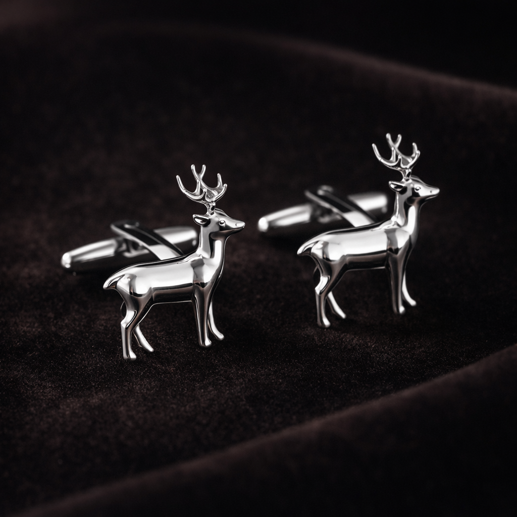 Regal Stag Silver Cufflinks
