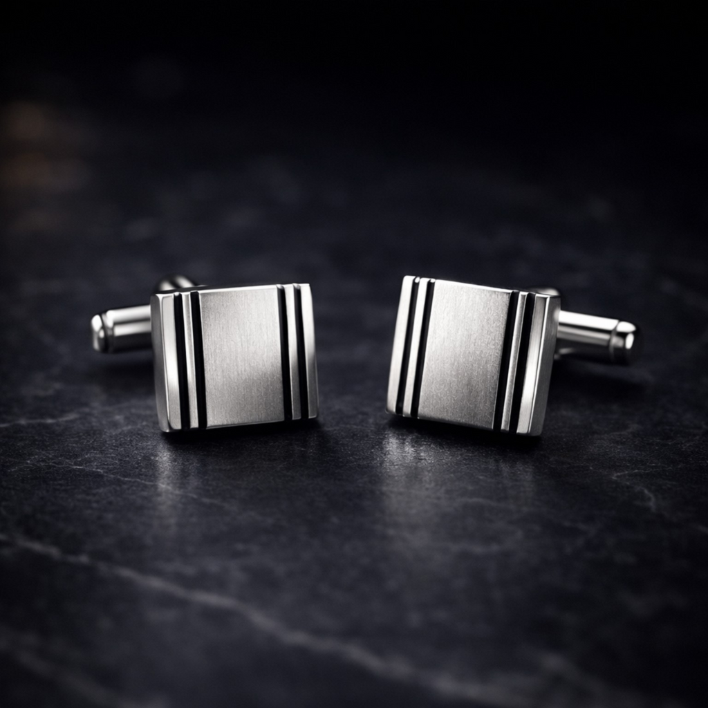 Apex Square Silver Cufflinks