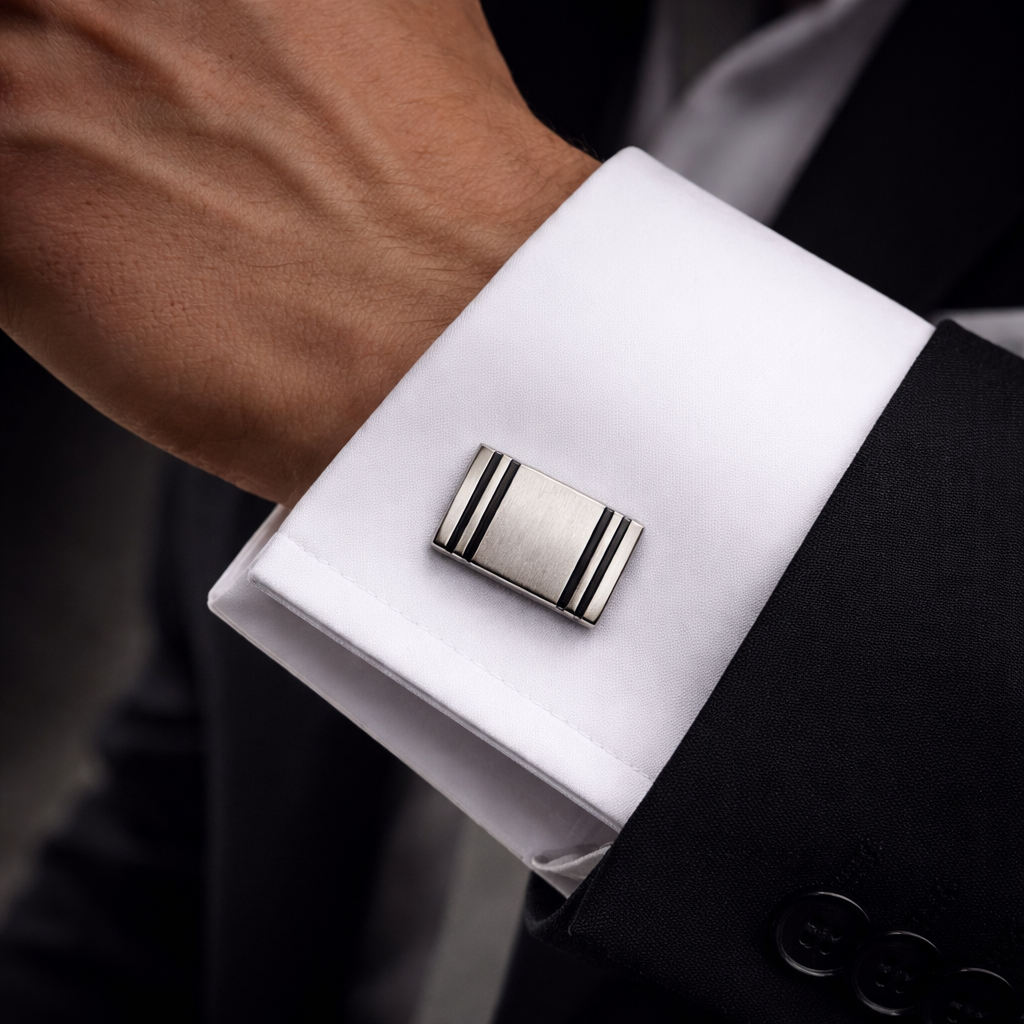 Apex Square Silver Cufflinks