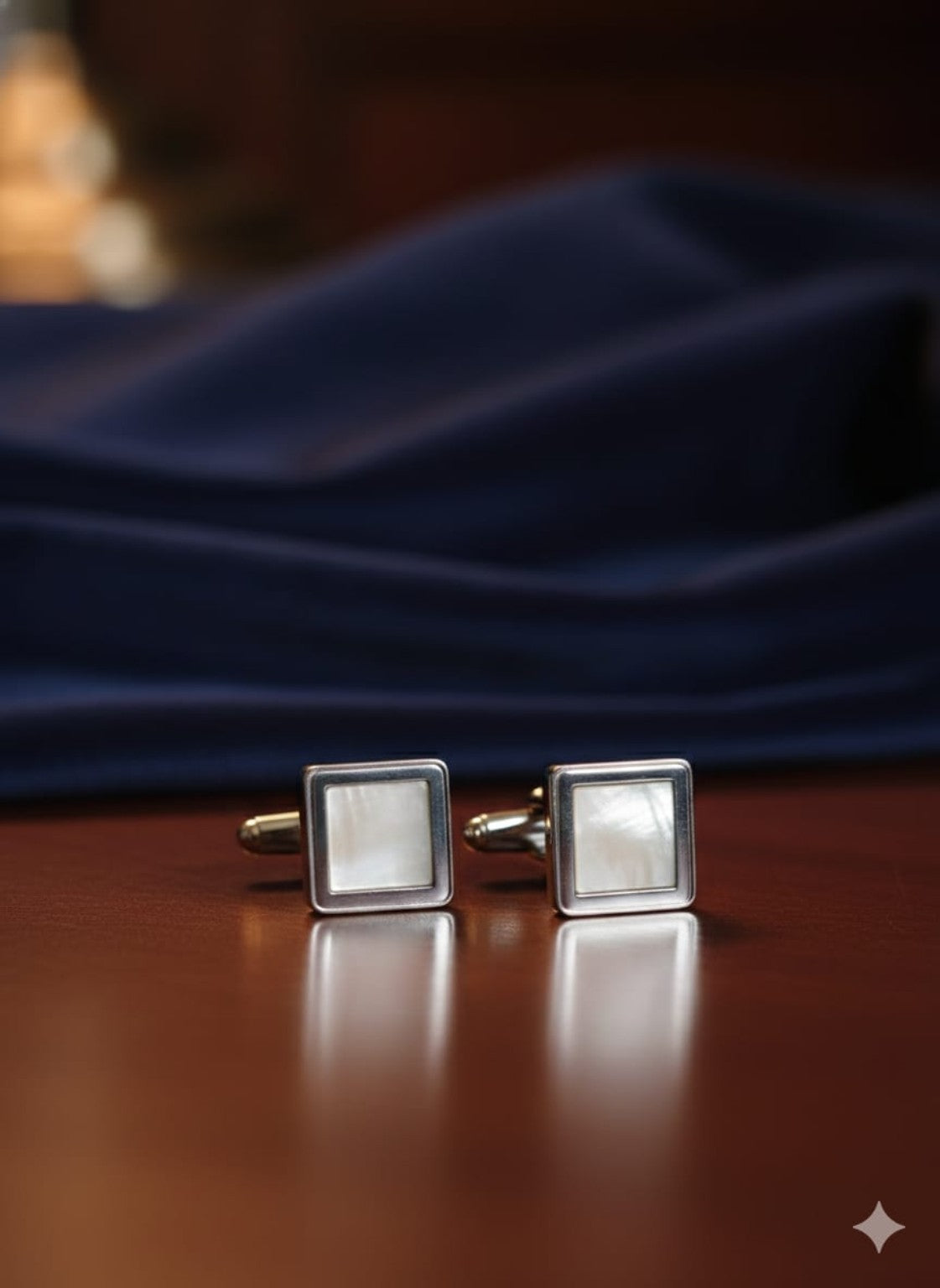 Regal White Inlay Cufflinks