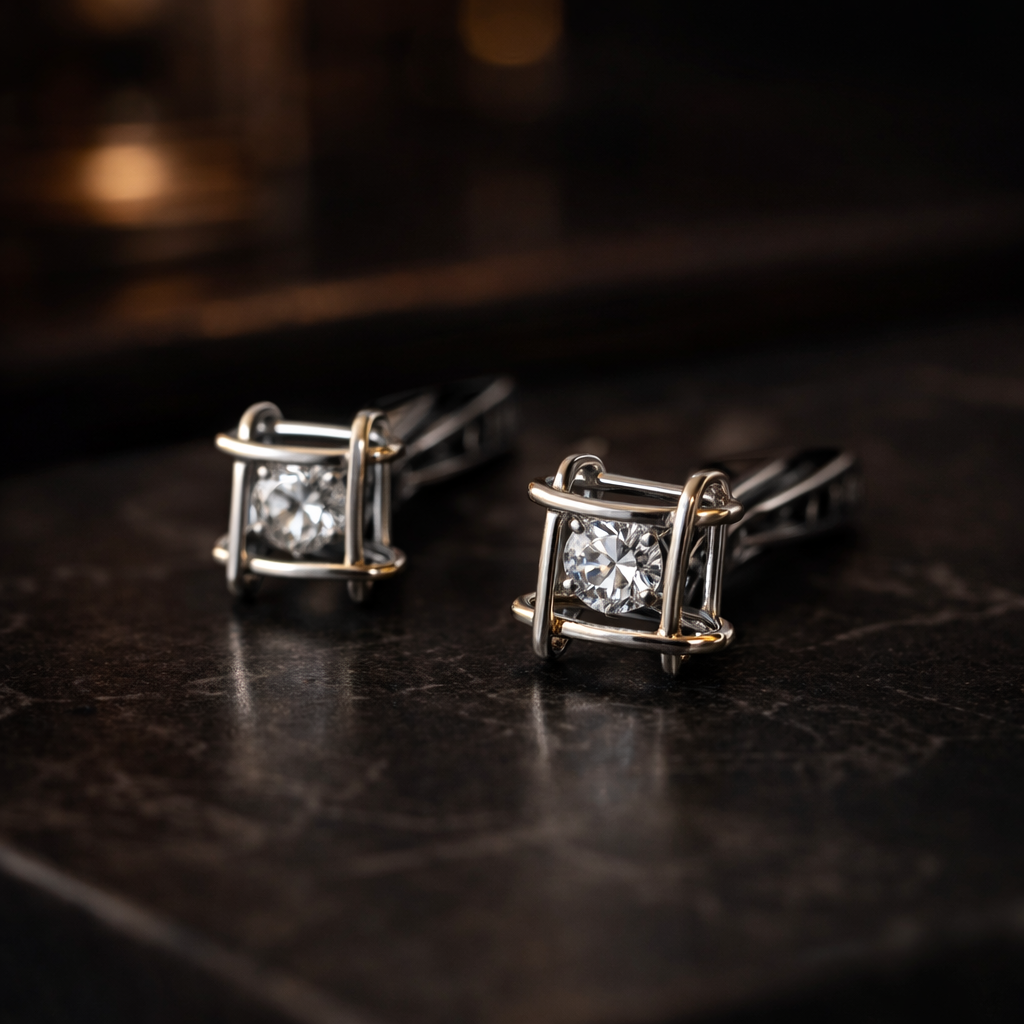 Regal Solitaire Square Cufflinks