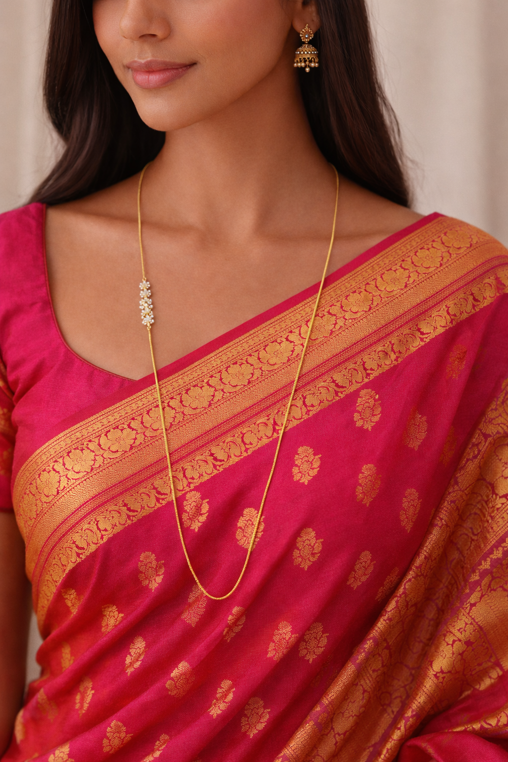 Elora Side-Floral Gold Chain