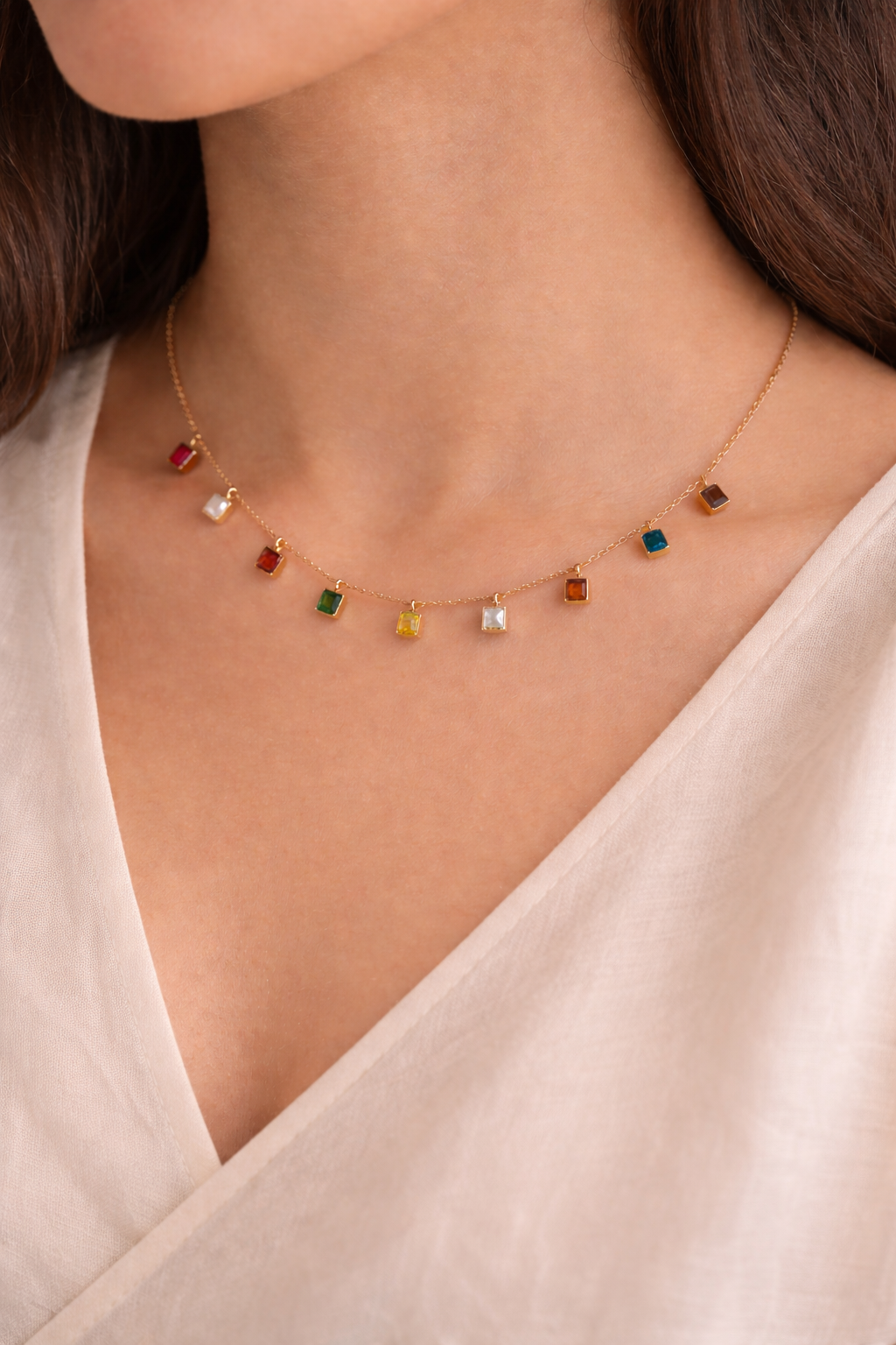 Navratna Grace Chain Necklace