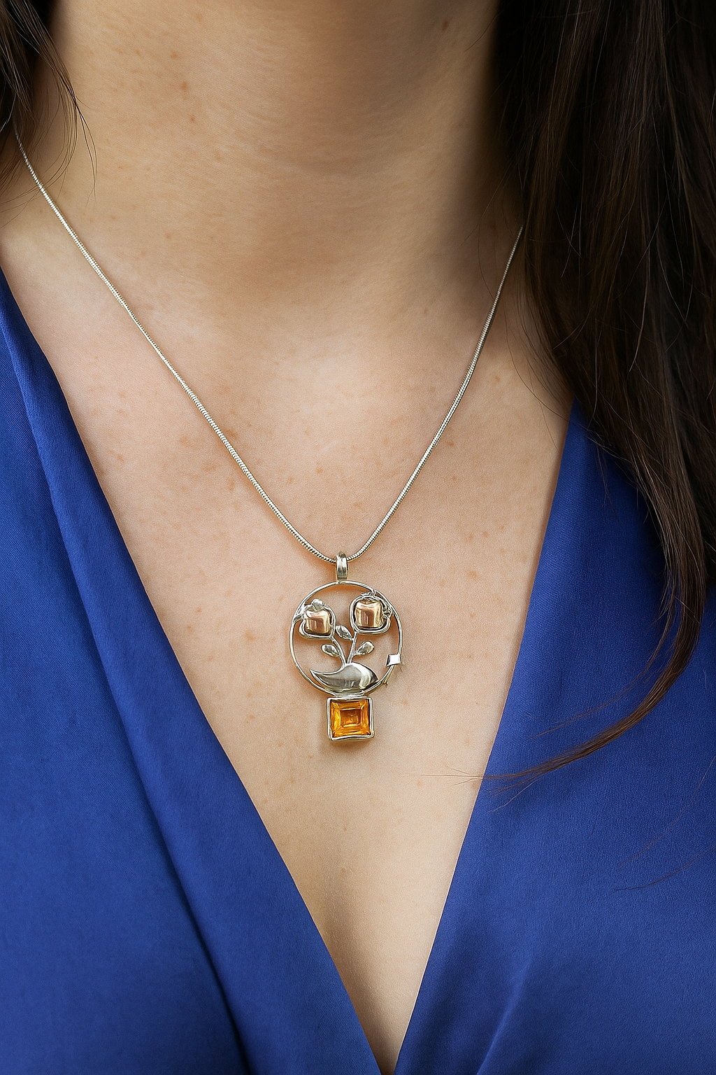 Amber Blossom Pendant