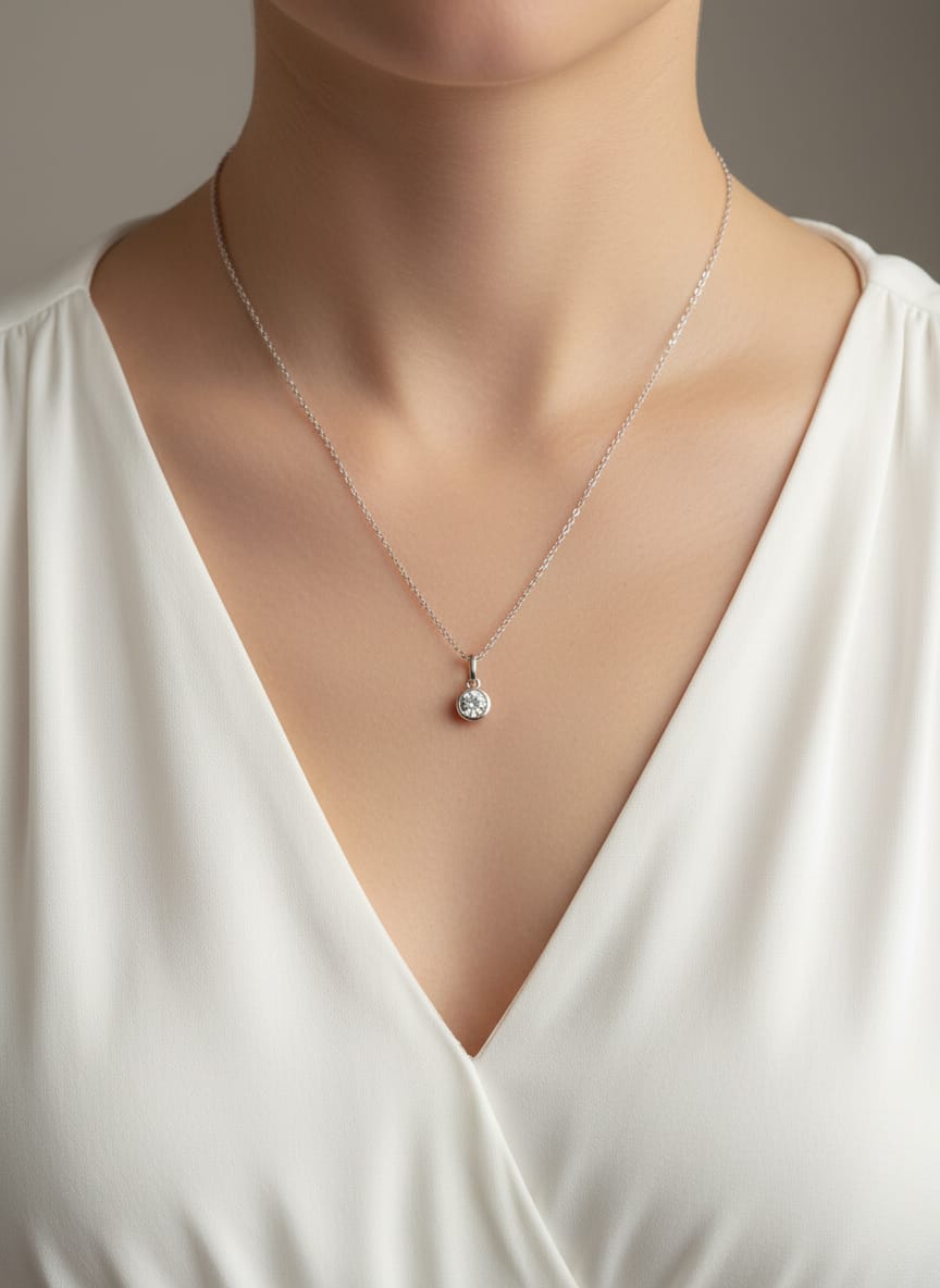 Classic Solitaire Pendant Chain