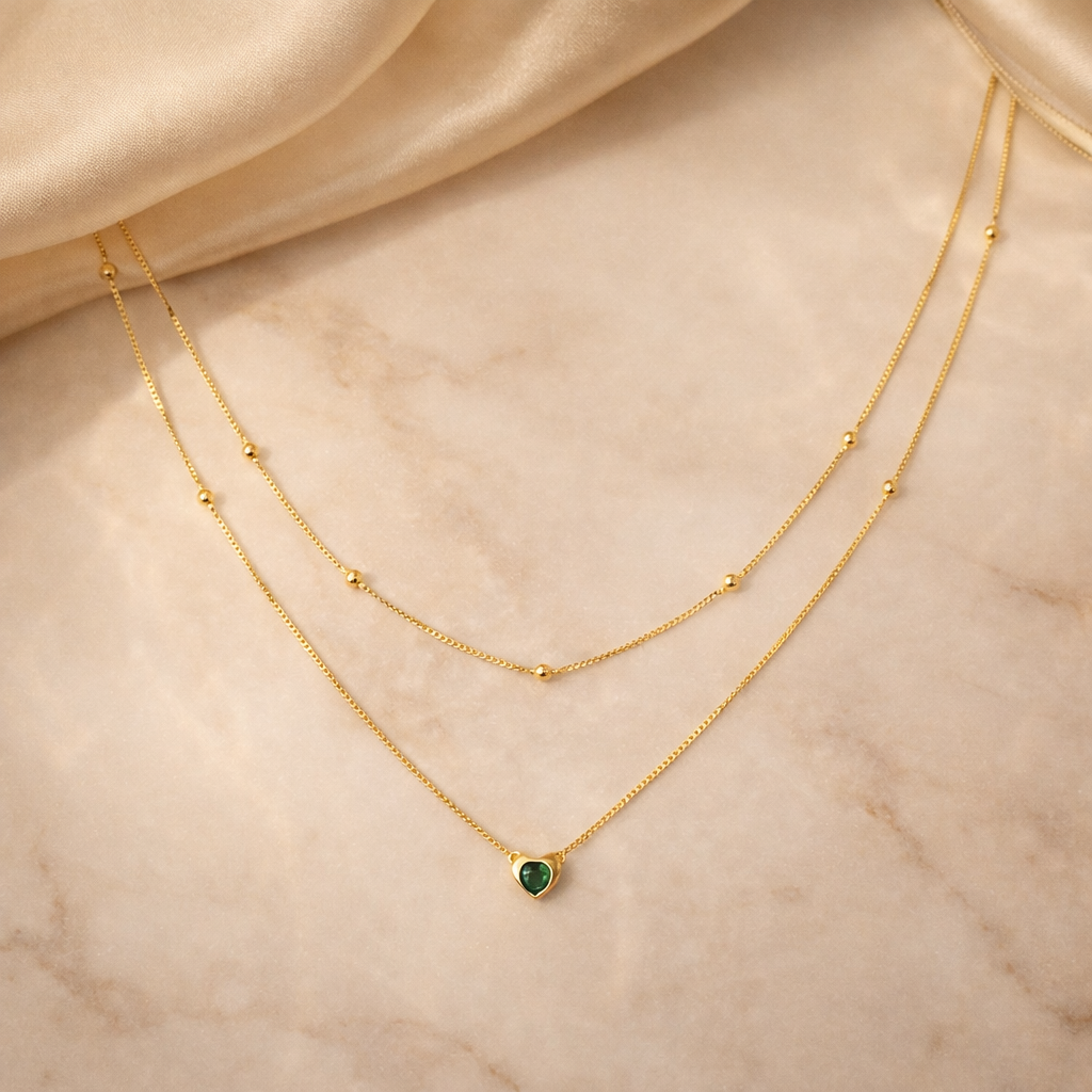Emerald Whisper Layered Chain