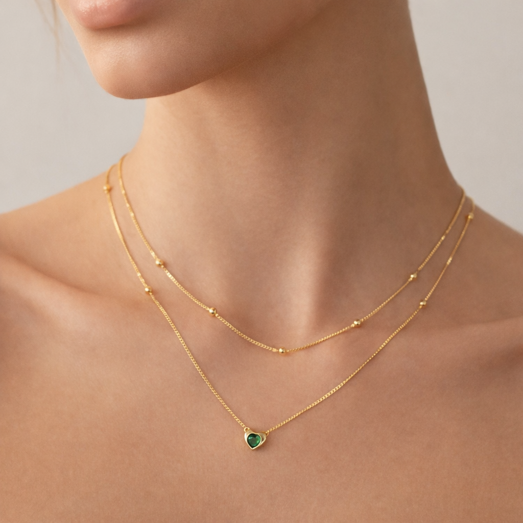 Emerald Whisper Layered Chain