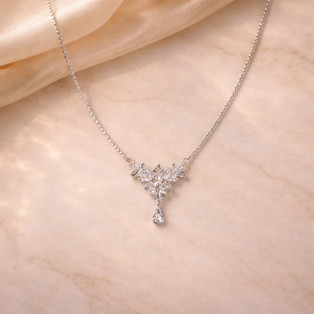 Celestia Bloom Silver Necklace