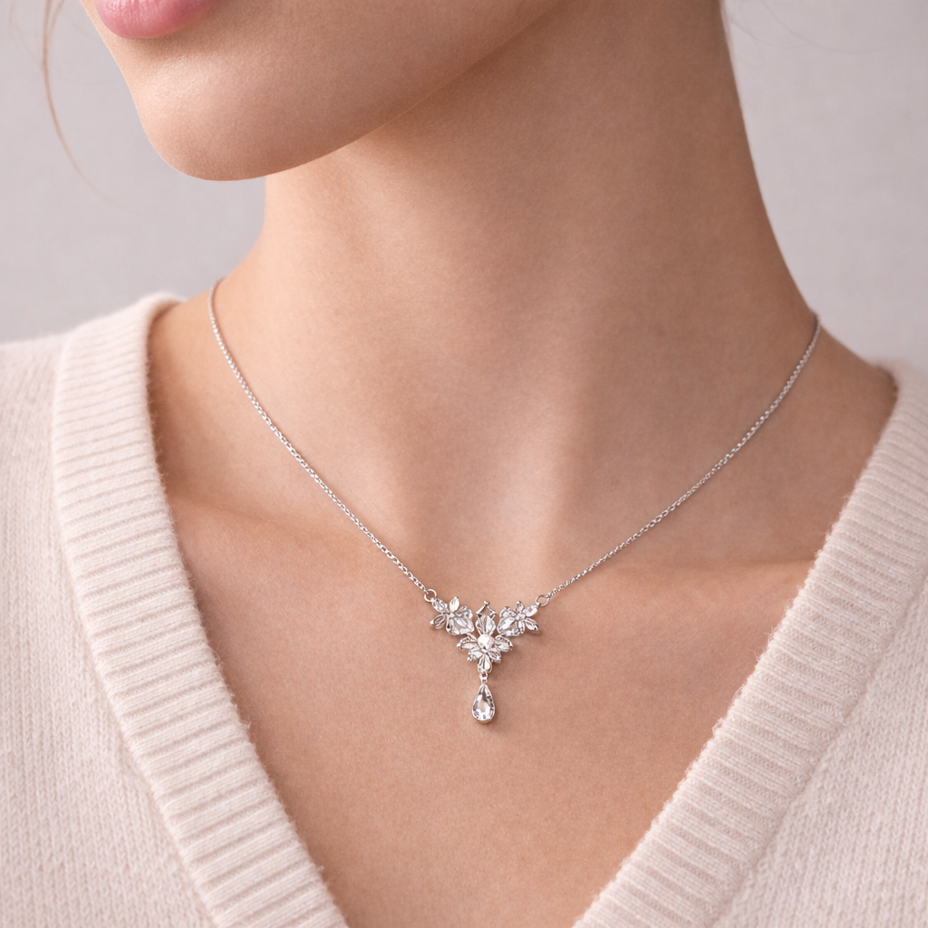 Celestia Bloom Silver Necklace