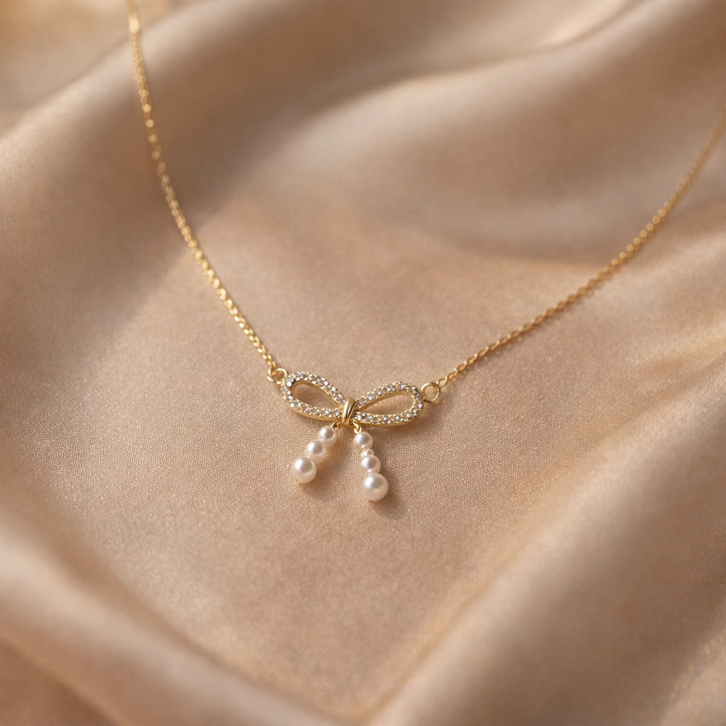 Aurielle Bow Pearl Chain