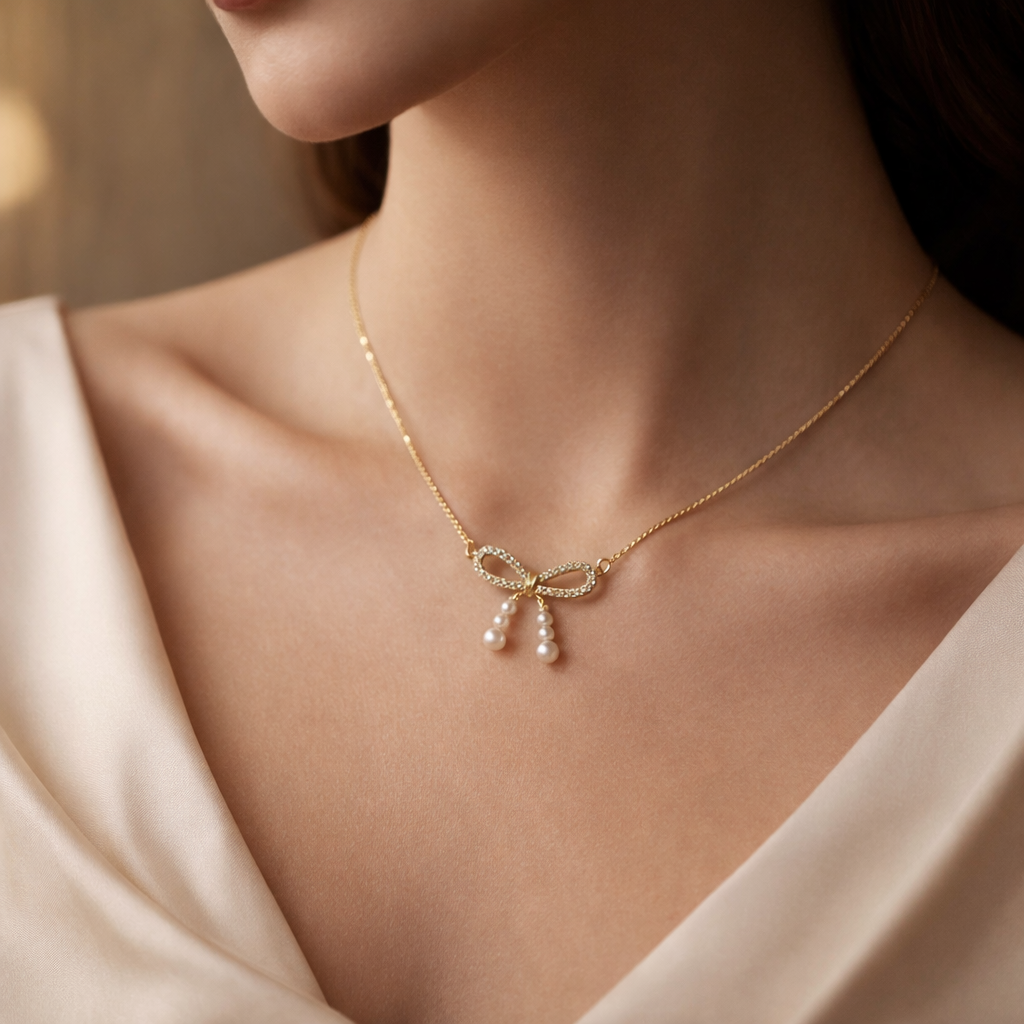 Aurielle Bow Pearl Chain