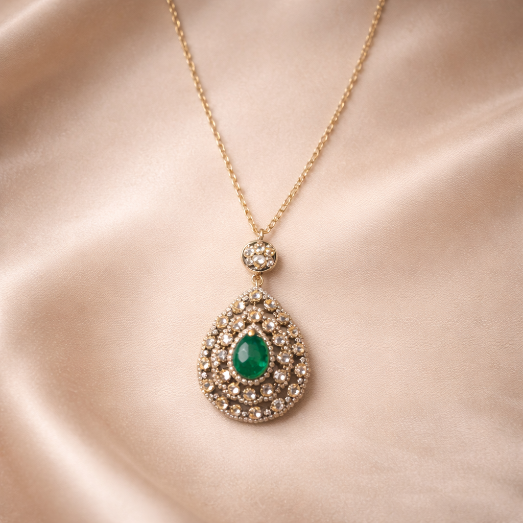 Noor Emerald Teardrop Pendant