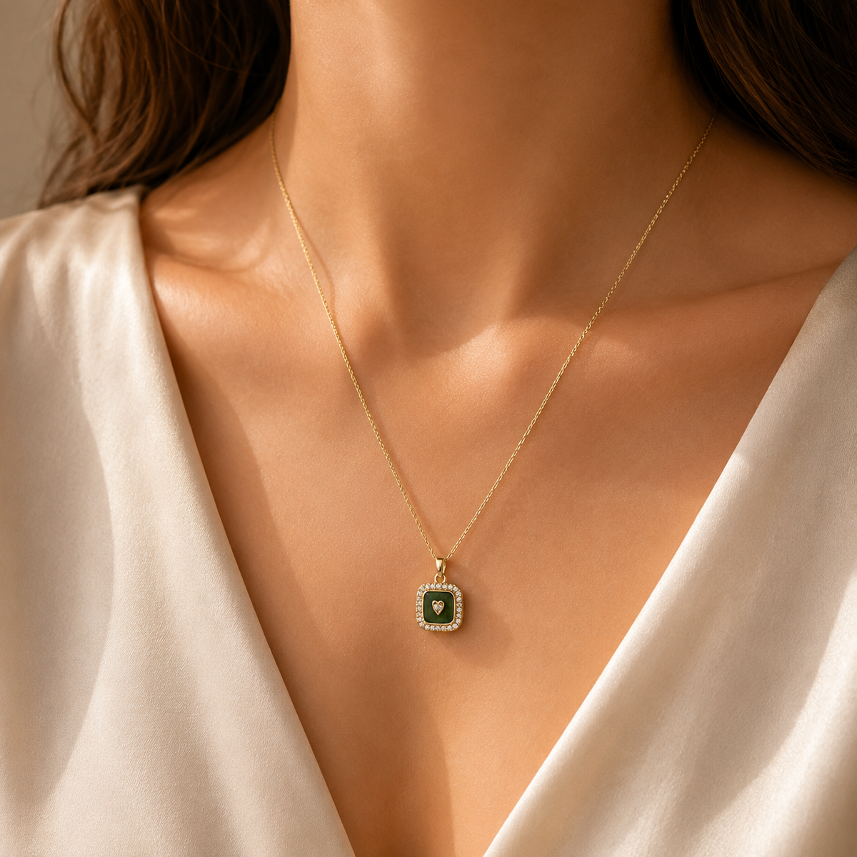 Monty Emerald Heart Chain
