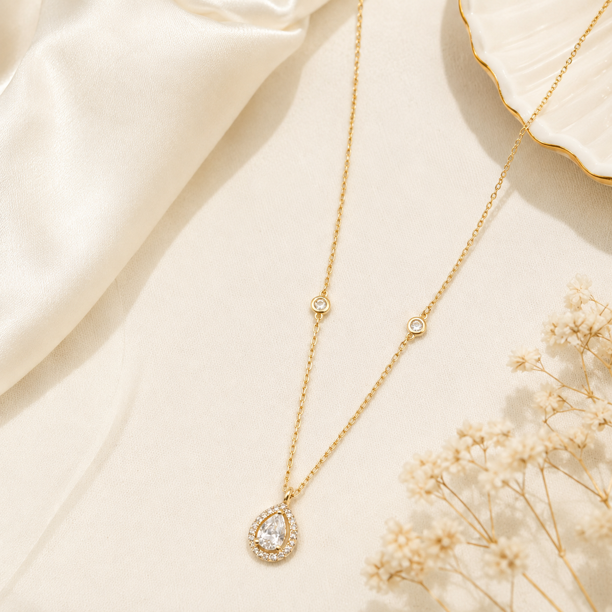 Vamika Teardrop Y Necklace
