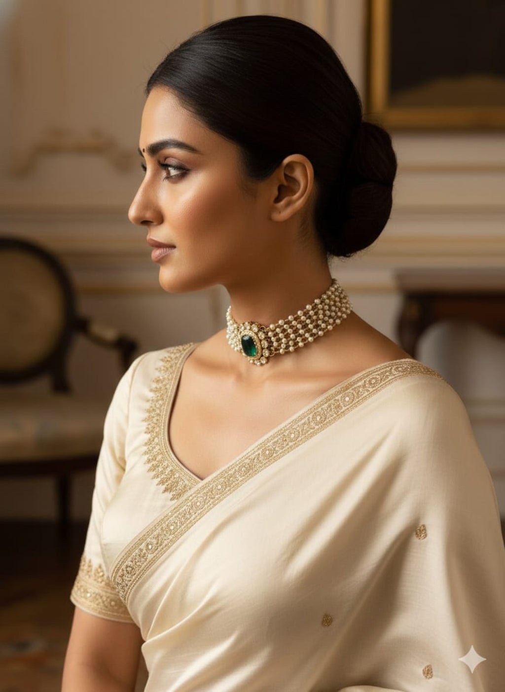 Emerald Noor Pearl Choker