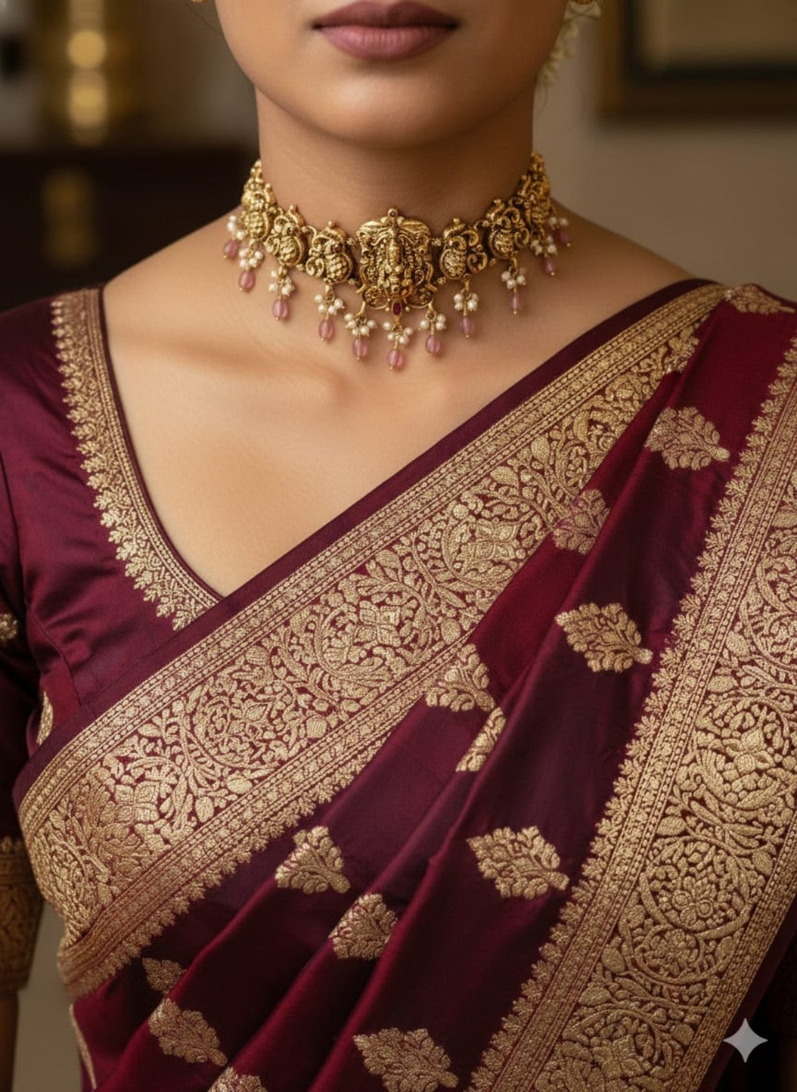 Devika Antique Gold Lakshmi Choker