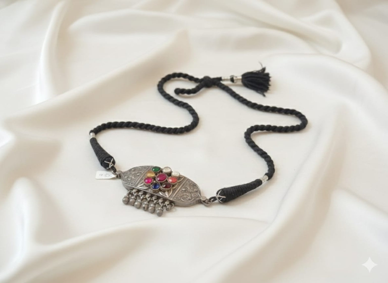 Navrang Oxidised Silver Choker