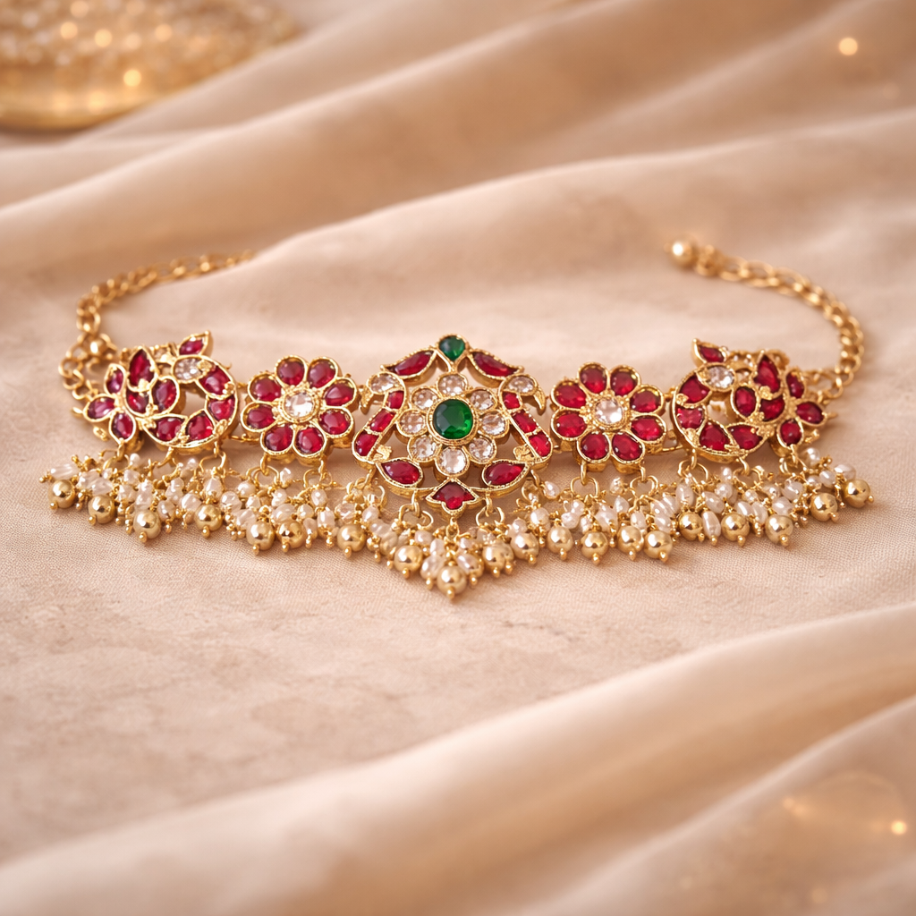 Gulrani Emerald Kundan Choker