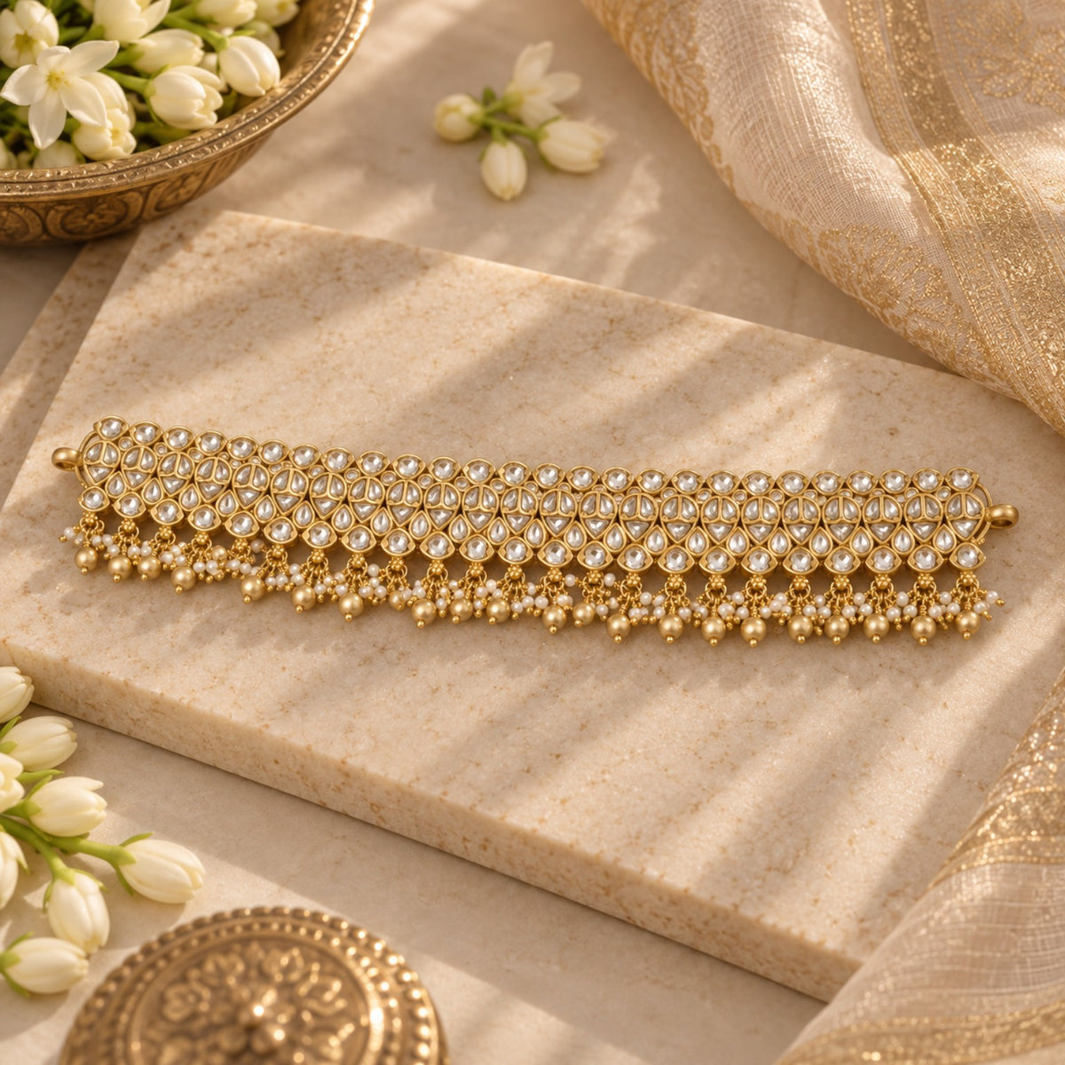 Golden Polki Royale Choker