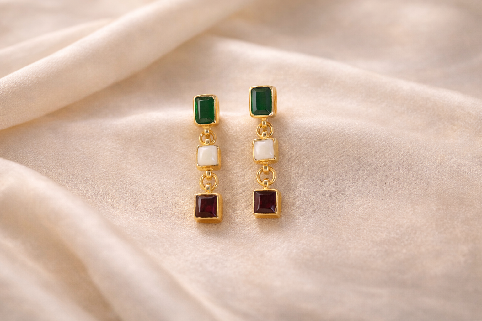 Navratna Harmony Drop Earrings