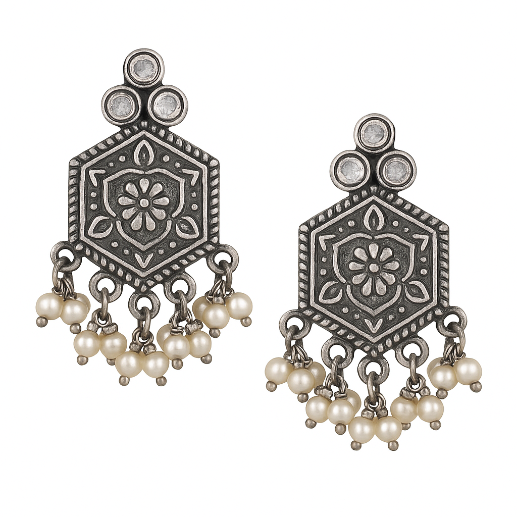 Aarvi Antique Pearl Drops